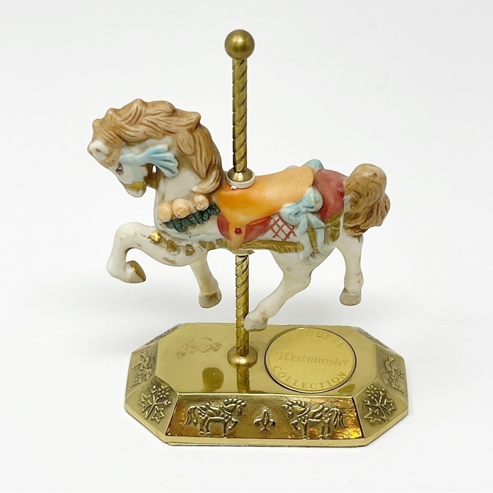 Vintage Westminster Horse Collectible Carousel Mini Carousel Porcelain